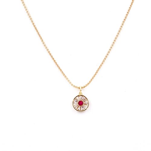 Fukugems 14K Gold überzogene Cubic Zirkonia Halskette zierliche Messing Kette Halskette für Frauen Gold Choker Halskette für Mädchen Rad Halskette Fukugems 14K Gold überzogene Cubic Zirkonia Halskette zierliche Messing Kette Halskette für Frauen Gold Choker Halskette für Mädchen Rad Halskette von Fukugems