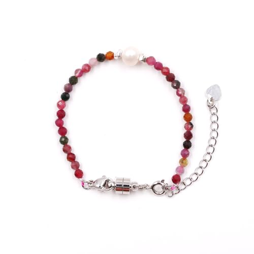 Fukugems Süßwasser Perle Edelstein Armband Naturstein Perlen Armband für Frauen, 1 Pearl+Tourmaline Fukugems Süßwasser Perle Edelstein Armband Naturstein Perlen Armband für Frauen, 1 Pearl+Tourmaline von Fukugems