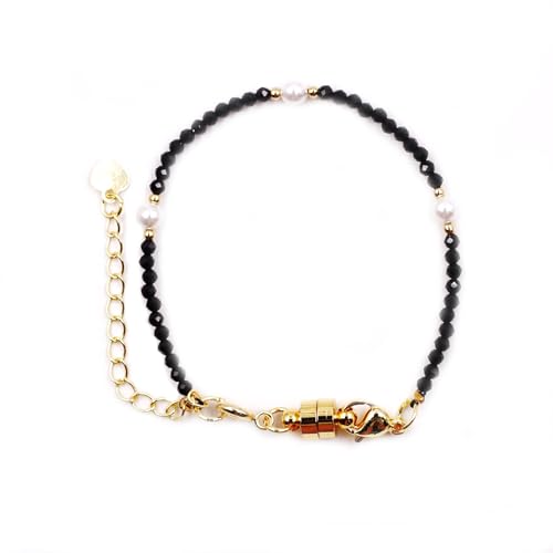 Fukugems Süßwasser Perle Edelstein Armband Naturstein Perlen Armband für Frauen, 3 Pearl+Spinel Fukugems Süßwasser Perle Edelstein Armband Naturstein Perlen Armband für Frauen, 3 Pearl+Spinel von Fukugems
