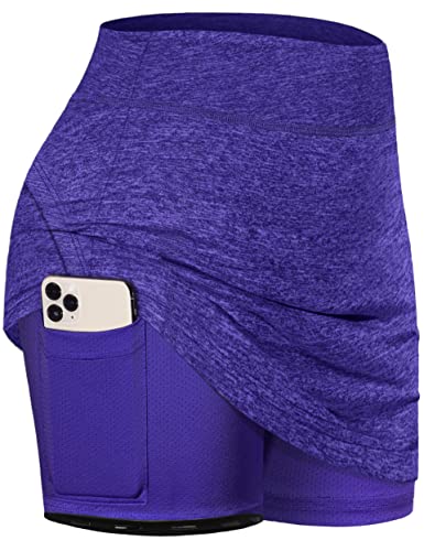Fulbelle Tennisröcke für Damen mit Taschen, hohe Taille, athletische Golfkorts, Röcke, Blau 2.0, Mittel von Fulbelle