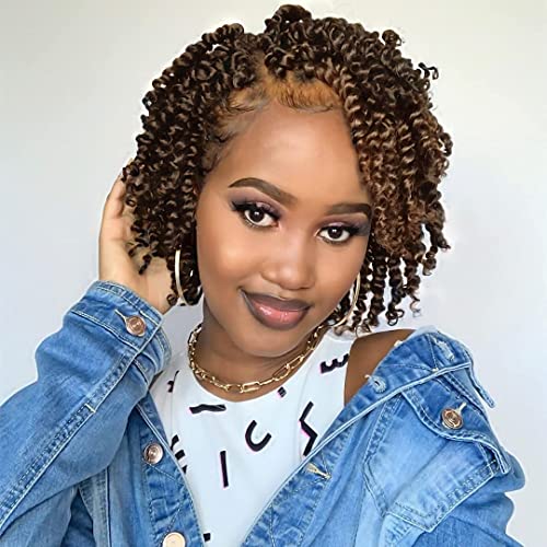 Fulcrum Passion Twist Hair - 8 Stück gehäkelte, geflochtene Haarsträhnen für schwarze Frauen, vorgewickelt mit lockigen Enden, 15,2 cm (6 Zoll), Größe 30 # von Fulcrum