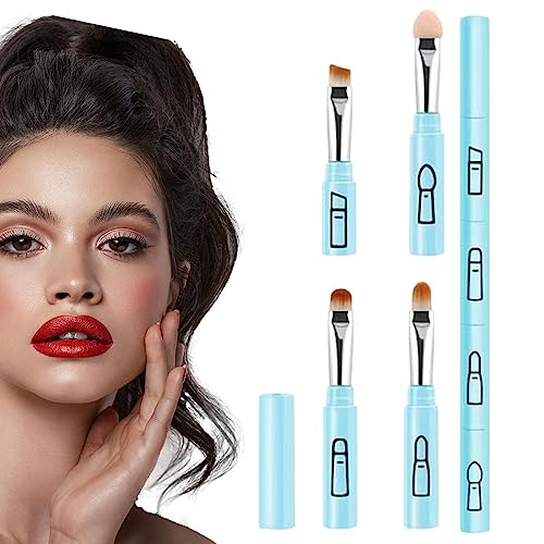 4 in 1 Make-up Pinsel Set | Tragbare Make-up Pinsel Set | Lippenstift Make-up Pinsel Lidschatten Weiche Puderpinsel Puderpinsel Fulenyi von Fulenyi