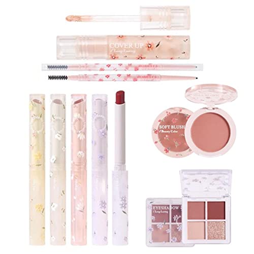 8St Kosmetik Geschenkset Make-up Schmink Kit für Gesicht, Augen und Lippen - Weihnachten Makeup Set mit Lippenstift Rouge Lidschatten Augenbrauenstift Concealer von Fulenyi