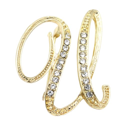 Anfangsbuchstaben-Brosche – Gold-Buchstaben-Brosche – Buchstaben-Ornamente, Anstecknadel Schmuck für Frauen für geschäftliche Hochzeit, Abschlussgeschenk, Buchstaben-Brosche , 1, 1 Stück von Fulenyi