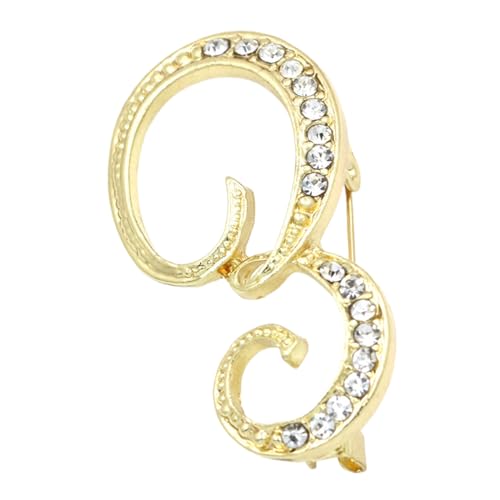 Anfangsbuchstaben-Brosche – Gold-Buchstaben-Brosche – Buchstaben-Ornamente, Anstecknadel Schmuck für Frauen für geschäftliche Hochzeit, Abschlussgeschenk, Buchstaben-Brosche , 1, 1 Stück von Fulenyi