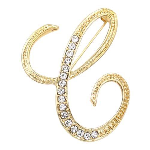 Anfangsbuchstaben-Brosche – Gold-Buchstaben-Brosche – Buchstaben-Ornamente, Anstecknadel Schmuck für Frauen für geschäftliche Hochzeit, Abschlussgeschenk, Buchstaben-Brosche , 1, 1 Stück von Fulenyi
