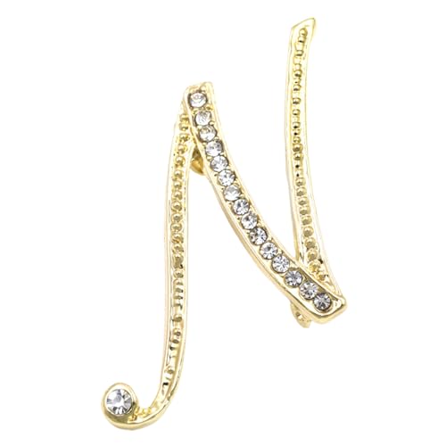 Anfangsbuchstaben-Brosche – Gold-Buchstaben-Brosche – Buchstaben-Ornamente, Anstecknadel Schmuck für Frauen für geschäftliche Hochzeit, Abschlussgeschenk, Buchstaben-Brosche , 1, 1 Stück von Fulenyi