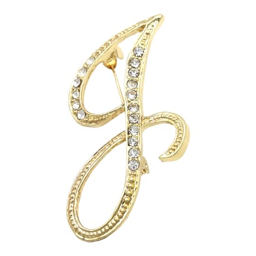 Anfangsbuchstaben-Brosche – Gold-Buchstaben-Brosche – Buchstaben-Ornamente, Anstecknadel Schmuck für Frauen für geschäftliche Hochzeit, Abschlussgeschenk, Buchstaben-Brosche , 1, 1 Stück von Fulenyi