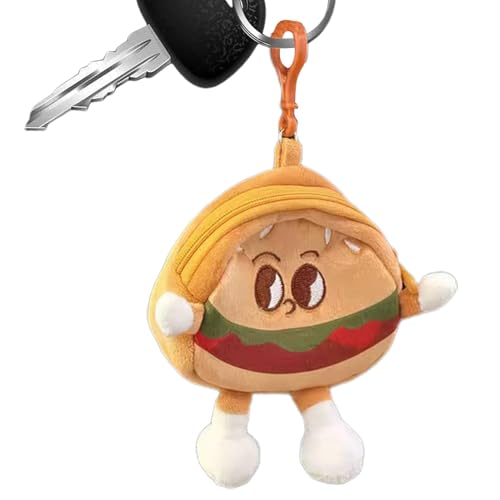 Anime-Geldbörse, kleine Geldbörse | Hamburger Plüsch-Geldbörse zur Aufbewahrung | Kopfhörer-Tasche, Anime-Plüschgeldbörse, kleine Geldbörse, Plüschbeutelanhänger für Frauen und von Fulenyi