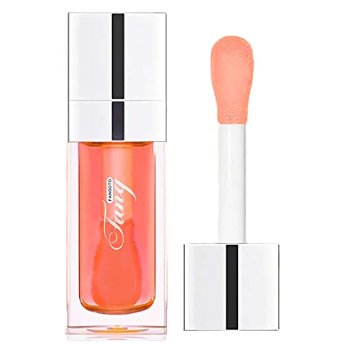 Aufpolsterndes Lippenöl | Feuchtigkeitsspendendes Lip Oil Gloss - 6 ml Transparentes Lippenöl Lippenpflege, Glitzerndes, langanhaltendes, feuchtigkeitsspendendes Lippenglanzöl, nährende, nicht Fulenyi von Fulenyi