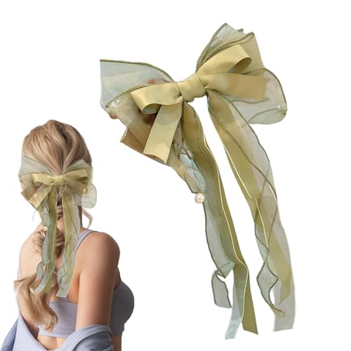 Band-Haarschleifen, große Schleife-Haarspange für Mädchen - Trendige Haarschleifen-Haarspangen für Mädchen | Schleifen-Haarspange mit langem Schwanz, Haarschmuck für Dating, Geschäftsreisen, Camping von Fulenyi