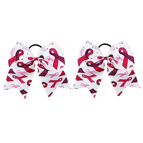 Brustkrebs-Chefschleifen | 2 Stück rosa Cheer Bow Haarband - Rosa Accessoires zur Sensibilisierung für Teenager-Frauen, öffentliche Wohltätigkeitsorganisation für Cheerleader-Mädchen Fulenyi von Fulenyi