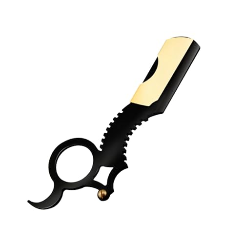 Friseur Rasiermesser - Austauschbare einzelne Ringe Rasiermesser mit gerader Kante für Männer,Care Professional Barber Straight Edge Safety, Salonqualität Cut Throat Shave, Schwarz Weiß von Fulenyi