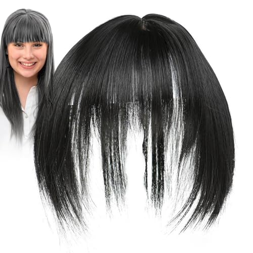 Clip-in-Haarverlängerung aus Echthaar, Pony, Clip-in-Haarverlängerung, mit Pony, Haarclip mit schwachem Pony, für Mädchen, Luft-Extensions von Fulenyi