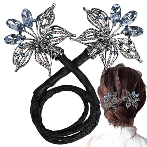 Fulenyi Dutt-Maker für Haare, Hair Twist Dutt-Maker,Strass Haarspange Bun Shaper | Dutt-Twist-Krawattenmacher, Blumen-Mode-Haarnadel für Frauen und Mädchen, dickes/dünnes Haar-Accessoire von Fulenyi