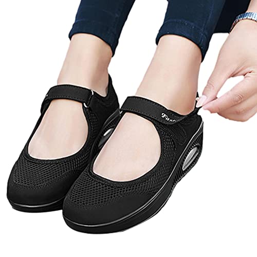 Fulenyi Gewebte Wanderschuhe | Atmungsaktive orthopädische Slip-On-Sneaker für Damen mit leichtem Luftpolster - Air Cushion Shoes Elastische gewebte Damen-Wanderschuhe zum Hineinschlüpfen von Fulenyi