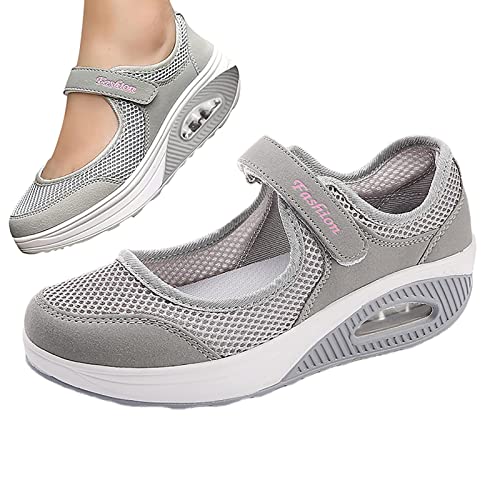 Fulenyi Gewebte Wanderschuhe - Lässige Slip-On-Walking-Tennisschuhe für Damen - Air Cushion Shoes Elastische gewebte Damen-Wanderschuhe zum Hineinschlüpfen von Fulenyi