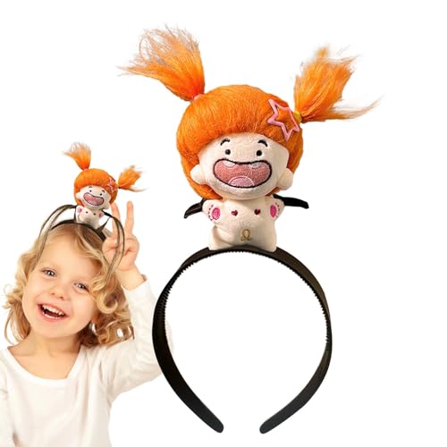 Fulenyi Puppen-Stirnband, Puppen-Haarband - Haarband aus Plüsch-Cartoon-Puppe | Tragbare Puppenhaar-Stirnbänder, Haarschmuck, Plüschpuppen-Kopfschmuck für Kinder von Fulenyi