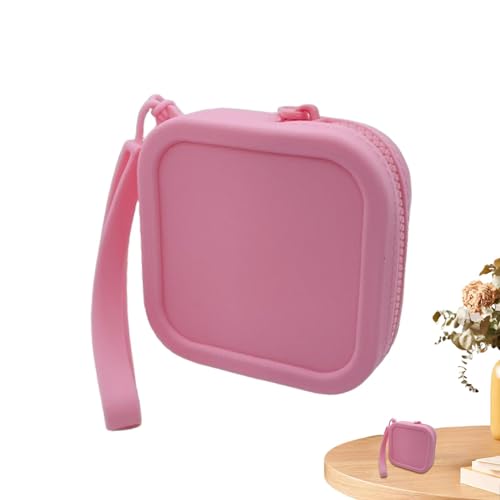 Silikongeldbörse für Damen, Make-up-Tasche aus Silikon, Wechseltasche, kleine Geldbörse, Make-up-Tasche mit Reißverschluss, Kartenetui, Rosa, Consulte la descripción, Siehe Beschreibung von Fulenyi