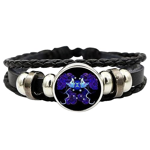 Fulenyi Sternzeichen-Geist-Armband, Sternzeichen-Geist-Sternbild-Armband, Handgefertigtes gewebtes Sternzeichen-Wickelarmband als Geschenk für Erwachsene von Fulenyi