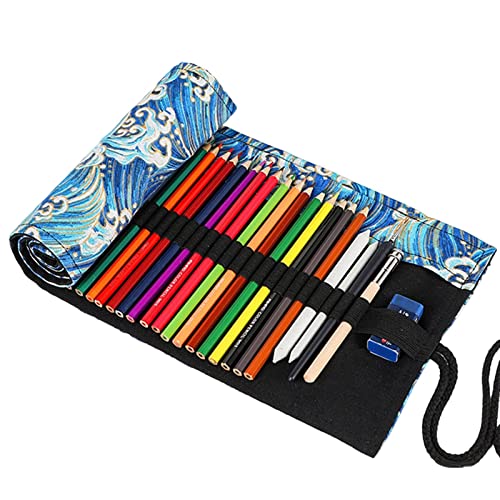 Fulenyi Stiftroller | Rollbare Stiftetasche mit mehreren Schlitzen – bedruckte Bleistifttasche, Mehrzweck-Stifthalter für Maler, Künstler, Schule, Büro, Reise, C: 72 Löcher, 1 Fulenyi Stiftroller | Rollbare Stiftetasche mit mehreren Schlitzen – bedruckte Bleistifttasche, Mehrzweck-Stifthalter für Maler, Künstler, Schule, Büro, Reise, C: 72 Löcher, 1 von Fulenyi