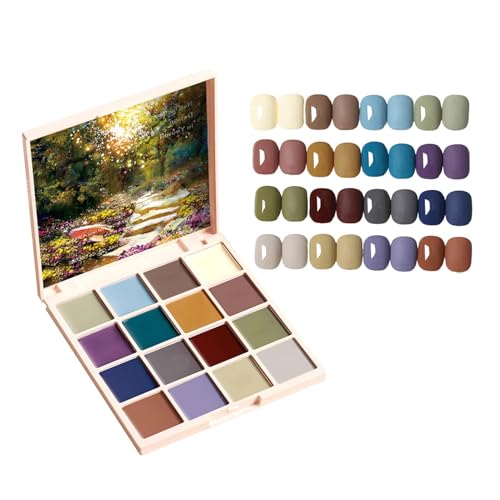 Gel-Nagellack-Palette, fester Nagellack | 16-Farben-Creme-Gel-Nagellack - Fester Gel-Nagellack, Gel-Maniküre-Palette, Nagelkleber für Frauen von Fulenyi