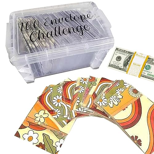 Herausforderungs-Set mit 100 Umschlägen | 100 Umschläge zum Sparen von Geld, wiederverwendbarer Geld-Organizer für Budgets und Geld-Organizer von Fulenyi