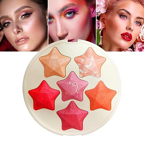 Highlighter-Make-up-Palette mit Rouge - Langanhaltend schimmernde Gesichtspalette 6 Farben,Make-up-Zubehör, für Freundin, Mutter, Frauen, Mädchen und Tochter Fulenyi von Fulenyi