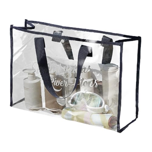 Klare Einkaufstasche, transparente Tasche | Klarsichtbeutel | wasserdichte große durchsichtige Tasche, durchsichtige Strandtasche, durchsichtige PVC-Tragetasche, Langer Schultergurt, von Fulenyi