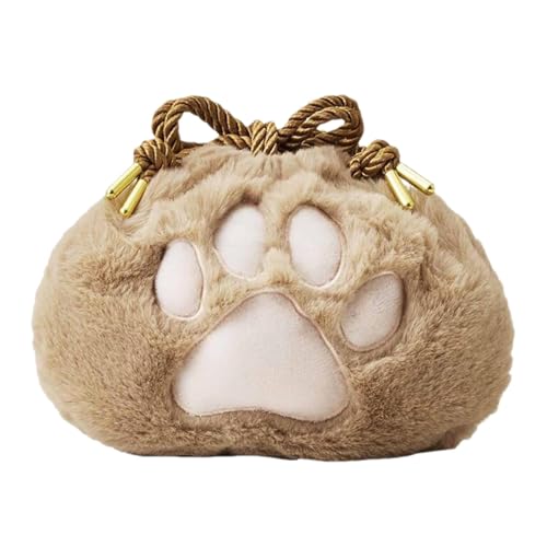 Kosmetiktasche in Katzenpfotenform, Plüsch-Kosmetiktasche, Geldbörse mit Katzenpfoten-Design, Kosmetiktasche, Aufbewahrungstasche, Kaki, Consulte la descripción, Siehe Beschreibung von Fulenyi