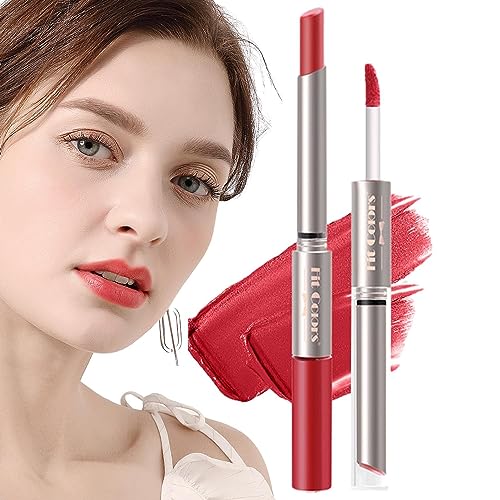 Lippenstift - 2-in-1-Lippenglasur mit langanhaltender Wirkung | Feuchtigkeitsspendende Lippenglasur, nicht verblassender, antihaftbeschichteter, er Lippenstift für Frauen und Mädchen, Fulenyi von Fulenyi