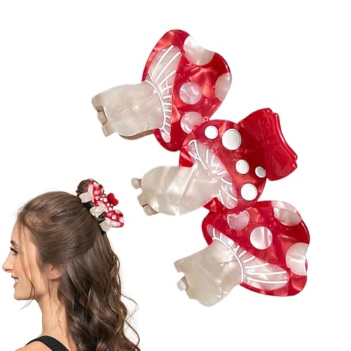Lustige Haarspangen, süße Pilz-Krallenklammern | Rutschfeste Barrette-Backenklemmen | Modische Haar-Accessoires, rutschfeste Haarspangen-Backenklemmen für Frauen und Mädchen von Fulenyi