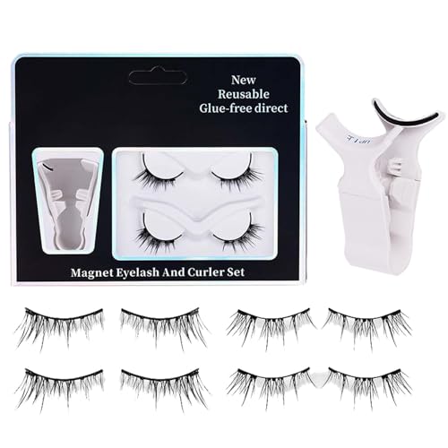 Magnetische Wimpern, natürliches Aussehen, Set mit magnetischen Wimpern, 2 Paar magnetische falsche Wimpern, kein Kleber oder Eyeliner erforderlich, Augen-Make-up, Wimpernstreifen von Fulenyi