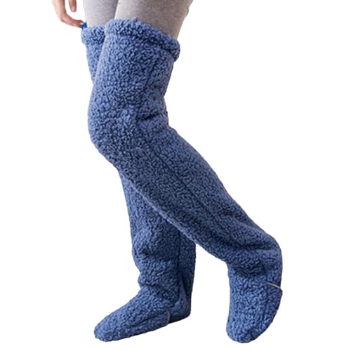 Overknee High Flauschige Socken 56cm Plüsch Hausschuhe Strümpfe Pelzig Lange Beinwärmer Winter Zuhause Schlafsocken von Fulenyi