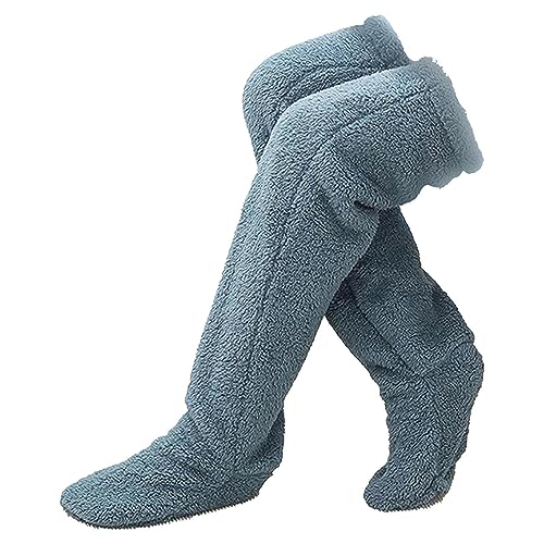 Overknee High Flauschige Socken Plüsch Hausschuhe Strümpfe Pelzig Lange Beinwärmer Winter Zuhause Schlafsocken von Fulenyi