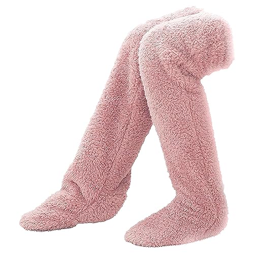 Overknee High Flauschige Socken Plüsch Hausschuhe Strümpfe Pelzig Lange Beinwärmer Winter Zuhause Schlafsocken von Fulenyi