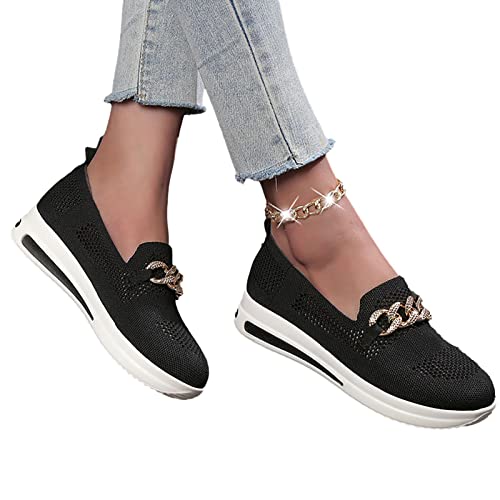 Runde Zehen-Wanderschuhe Damen | Flache Schuhe für Damen mit Fußgewölbeunterstützung | Orthopädische, Bequeme, lässige, atmungsaktive Schuhe für Spaziergänge, Freizeit, Angeln, Arbeit von Fulenyi