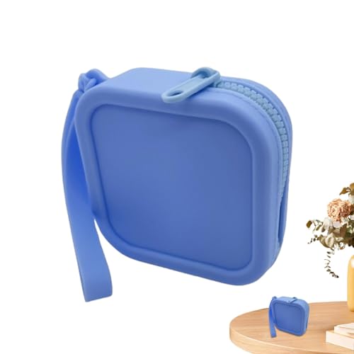 Silikongeldbörse für Damen, Make-up-Tasche aus Silikon, Wechseltasche, kleine Geldbörse, Make-up-Tasche mit Reißverschluss, Kartenetui, blau, Consulte la descripción, Siehe Beschreibung von Fulenyi