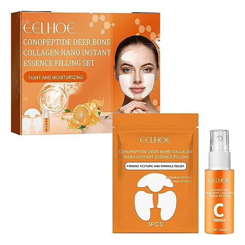 Straffende Gesichtsessenz - Conopeptide Deer Bone Essence Filling Patches für das Gesicht - Face Firming Essence Filling Patch Set zur Revitalisierung von Gesichtslinien Fulenyi von Fulenyi