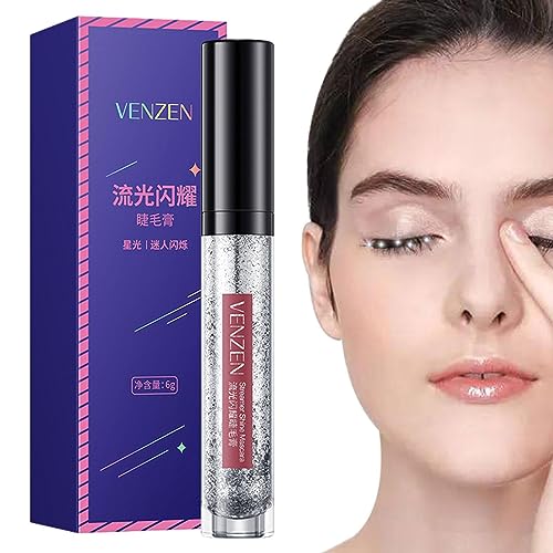 Wimpern farbige Mascara - Glänzend glitzernde, langanhaltende Mascara | Schönheitsprodukte zum Wimpernkräuseln für Dating, Halloween-Party, Weihnachtsfeier, Konzert, Feier Fulenyi von Fulenyi