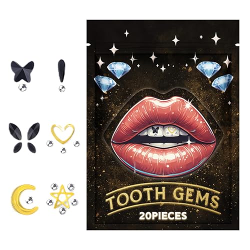 Zahnschmuck-Set mit C-Zahnsteinen, Schmuck-Set mit Schmucksteinen, reflektierendes Zubehör für Zähne, Schmuck, Zahnstein-Set für Frauen und Mädchen von Fulenyi