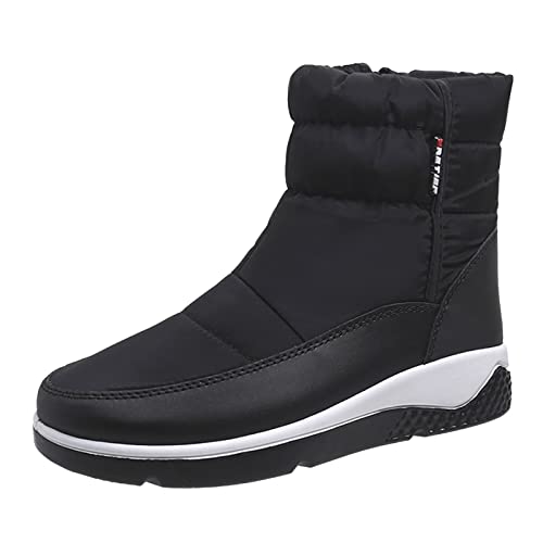 Barfuss Schuhe Damen Wasserfest Wandern Elegant Schneestiefel Schlupfstiefel Winter Warm Winterboots Winterstiefel Wasserdicht Outdoor Schneeschuhe Schneeboots Rutschfest Snow boots Winterschuhe von Fulidngzg