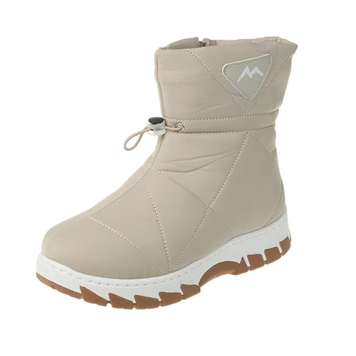 Barfußschuhe Damen Winter Gefüttert Outdoor Winterschuhe Schlupfstiefel Wasserdicht Langschaf Schneeschuhe Schneestiefel Flache Wandern Winterstiefel Snow boots Winter Schneeboots Winterboots von Fulidngzg