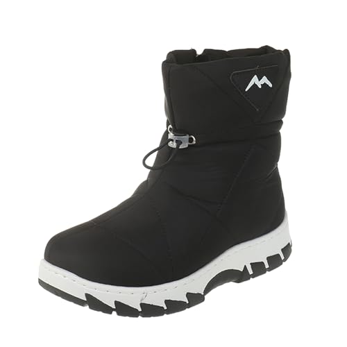 Barfußschuhe Damen Winter Gefüttert Outdoor Winterschuhe Schlupfstiefel Wasserdicht Langschaf Schneeschuhe Schneestiefel Flache Wandern Winterstiefel Snow boots Winter Schneeboots Winterboots von Fulidngzg