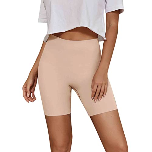 Bauchweg Unterhose Damen, Seamless Boxershorts Radler Anti Scheuern Oberschenkel Bauchweg Unterhose Baumwolle Hose Unter Kleid Kurze Gym Unterm Kleid Radlerhose mit Bein Hautfarbene Unterhosen von Fulidngzg