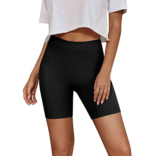 Bauchweg Unterhose Damen, Seamless Boxershorts Radler Anti Scheuern Oberschenkel Baumwolle Hose Unter Kleid Kurze Gym Unterm Radlerhose mit Bein Hautfarbene Unterhosen von Fulidngzg