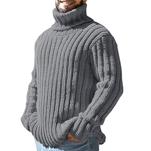 Business Pullover Herren Fleece Herrenpullover Basic Vintage Strickpullover Dünne Oversized Schwarzer Sweater Ohne Kapuze Kaschmir Pulli Slim Fit Winter Leichter Winterpullover von Fulidngzg