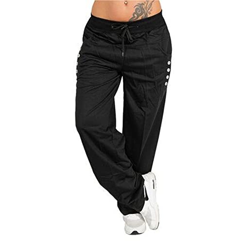 Damen Sommerhose Leicht Freizeithose Frauen Loose Yogahose Weites Bein Strandhose Jogginghose Sommer Leinenhose Gerades Bein Baumwolle Lang Pumphose Schlupfhose Elegant Stoffhose Haremshose von Fulidngzg