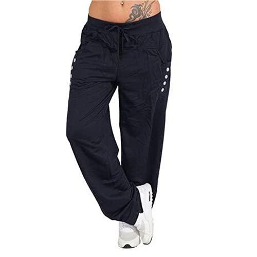 Damen Sommerhose Leicht Freizeithose Frauen Loose Yogahose Weites Bein Strandhose Jogginghose Sommer Leinenhose Gerades Bein Baumwolle Lang Pumphose Schlupfhose Elegant Stoffhose Haremshose von Fulidngzg