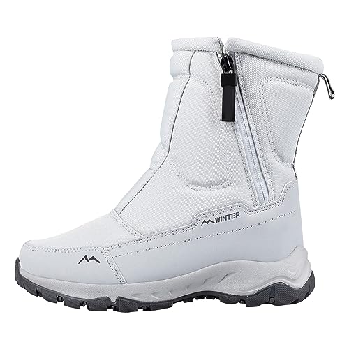 Damen Winterboots Mit Fell Elegant Weitschaft Winterstiefel Winterboots Gefüttert Wandern Schneestiefel Winterschuhe Outdoor Warm Schlupfstiefel Schneeschuhe Snow Boots von Fulidngzg